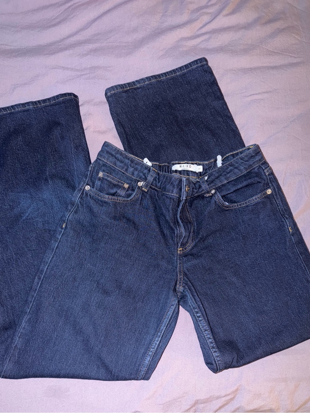 NA-KD low rise dark wash jeans